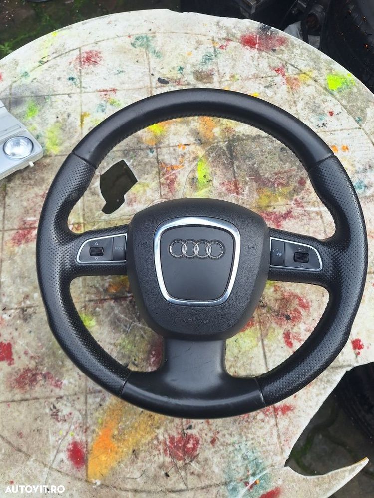 Volan piele perforata cu airbag 3 spite Audi A3,A4 B8 ,A5,Q5 - 3