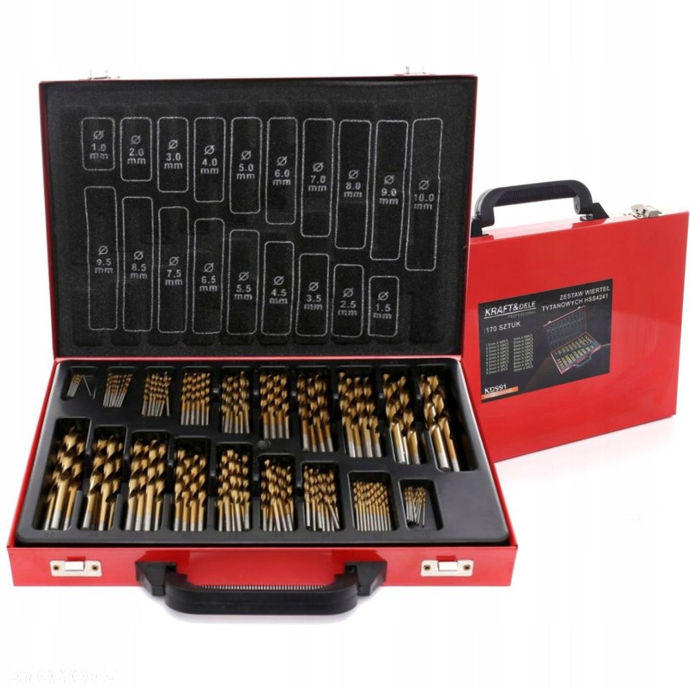 Wiertła tytanowe HSS do metalu 170 szt. KD991 - 10
