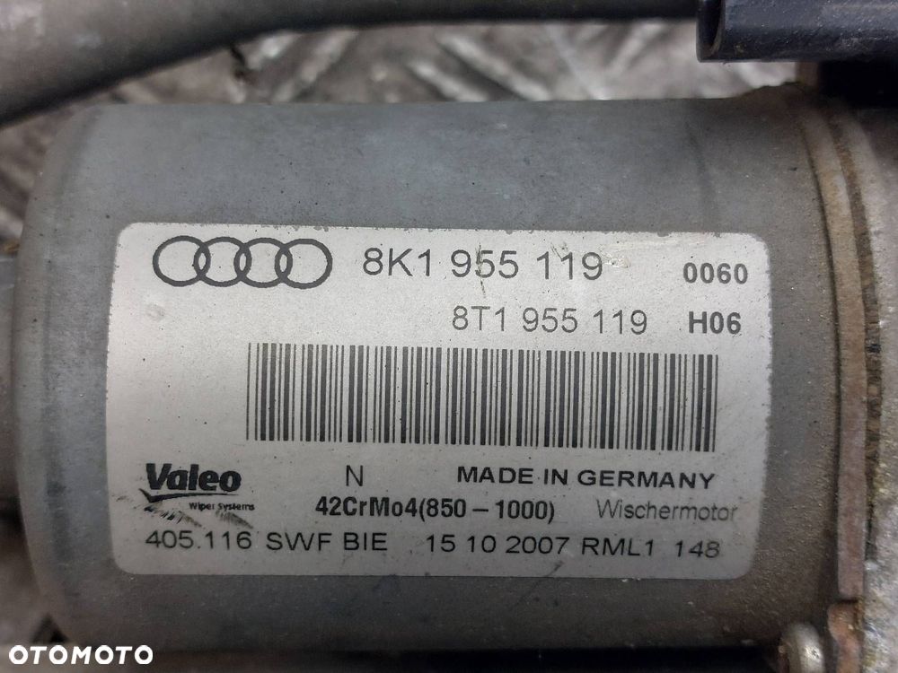 MECHANIZM WYCIERACZEK + SILNICZEK PRZÓD + RAMIONA AUDI A4 B8 8K1955119 - 4