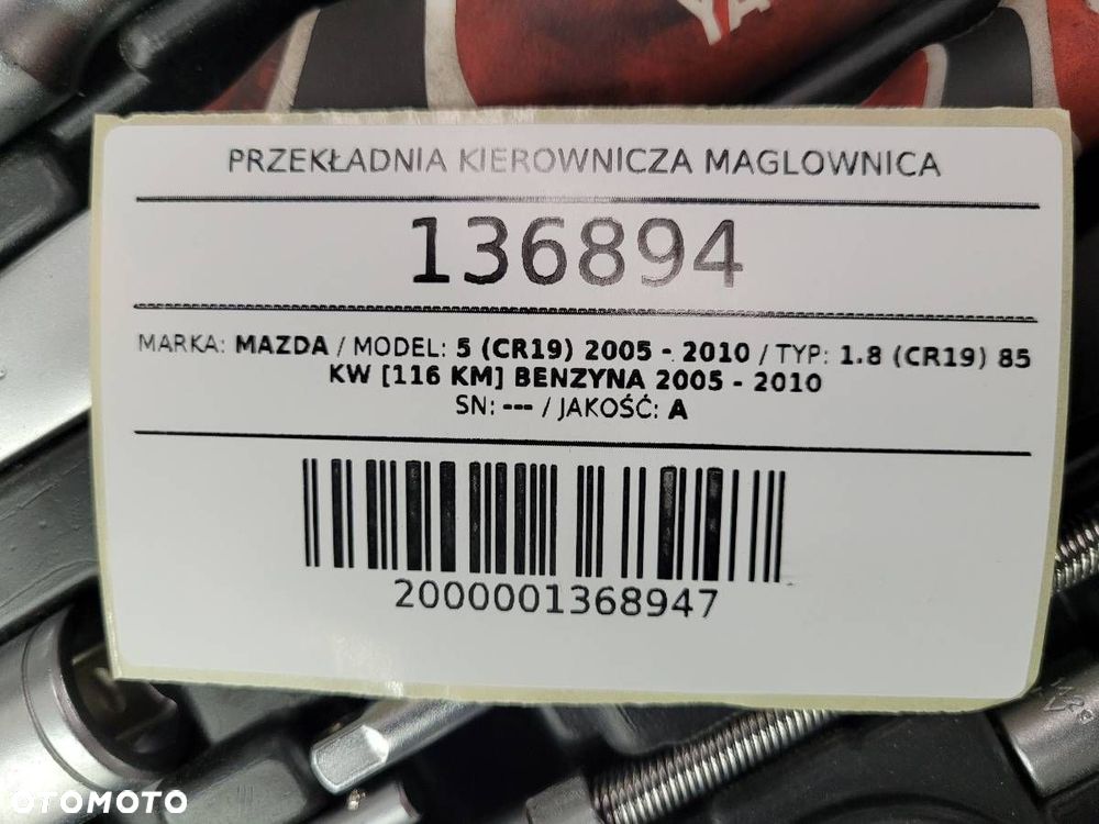 PRZEKŁADNIA KIEROWNICZA MAGLOWNICA MAZDA 5 I CR19 EU 1.8 B - 8