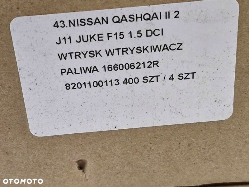 NISSAN QASHQAI II 2 J11 JUKE F15 1.5 DCI WTRYSKIWACZ PALIWA 166006212R - 6