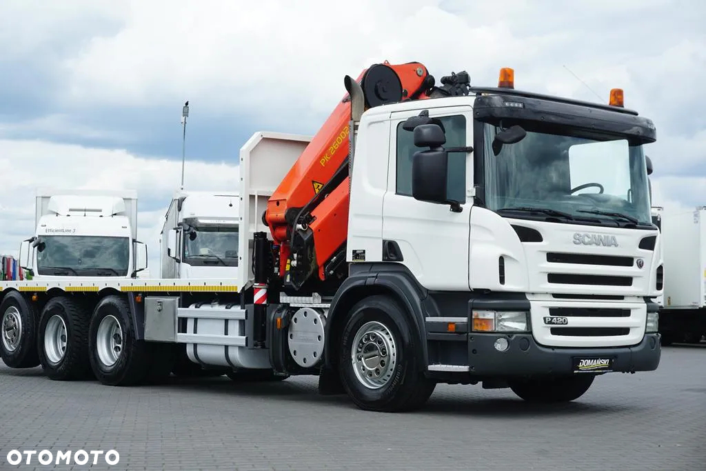 Scania / P 420  / 8 X 4 / TRIDEM / SKRZYNIOWY + HDS / PALFINGER PK 26002 /  WYS. 12 M / DŁ. 8 M - 37