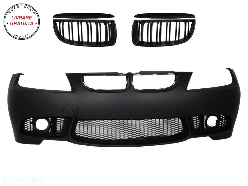 Bara Fata cu grile centrale BMW Seria 3 E90 Sedan E91 Touring (2004-2008) Non LCI - livrare gratuita - 1