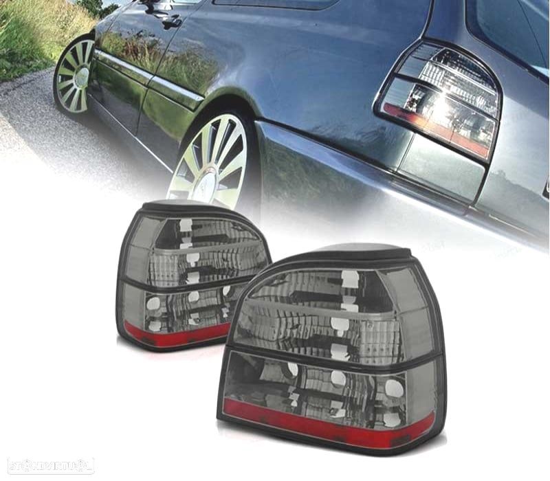 FAROLINS TRASEIROS PARA VOLKSWAGEN VW GOLF 3 91-97 FUMADOS CRISTAL - 1