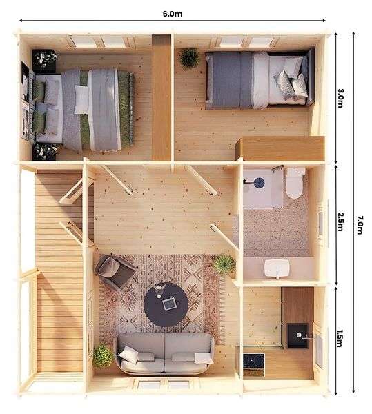 Casa de Madeira NOVA T2 - em oferta - Grande imagem: 5/12