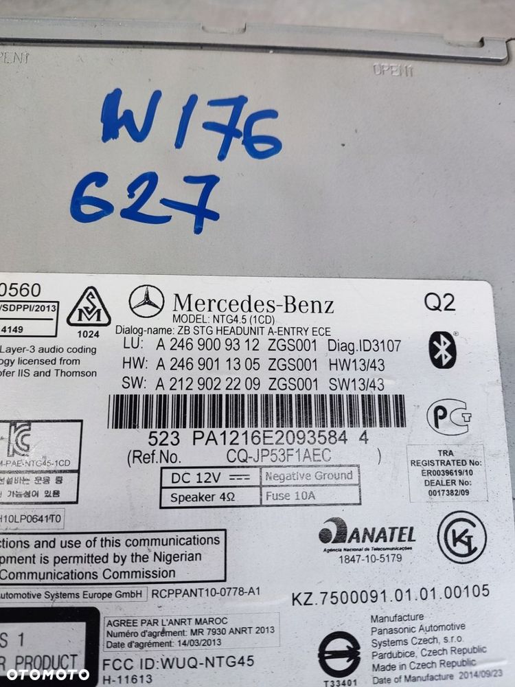 MERCEDES A KLASA W176 RADIO NAWIGACJA NAVI A2469009312 - 7
