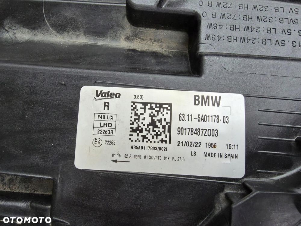 BMW X1 F48 LIFT LCI Lampa prawa przód Full Led Adaptive 5A01178-03 - 11