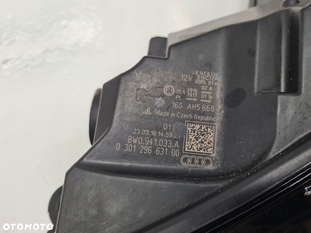 AUDI A4 B9 LAMPA LEWY PRZÓD PRZEDNIA FULL LED ANGLIK UK 8W0941033A - 6