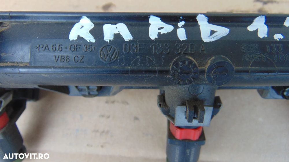 Rampa injectoare Skoda Rapid/Fabia2/Polo 6R/Ibiza/Audi A3/ an 20131.2 benzina  cod 03E133320A - 3