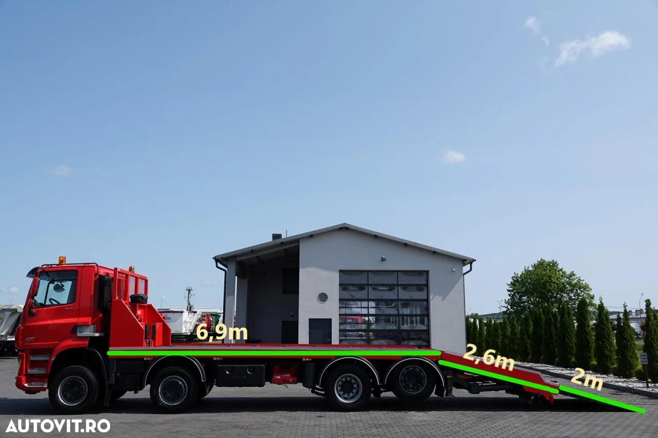 DAF CF 460 / 8x2/  AUTOCAMION / PLATFORMĂ / RAMPE HIDRAULICE / TROLIU / axă directă și liftabilă / EURO 6 - 2