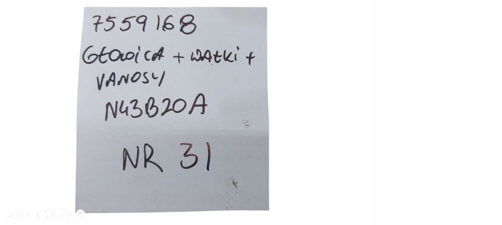 Bmw E87 E90 E60 E81 Kompletna Głowica Z Wałkami Vanos N43B20A 7559168 Nr 31 - 8