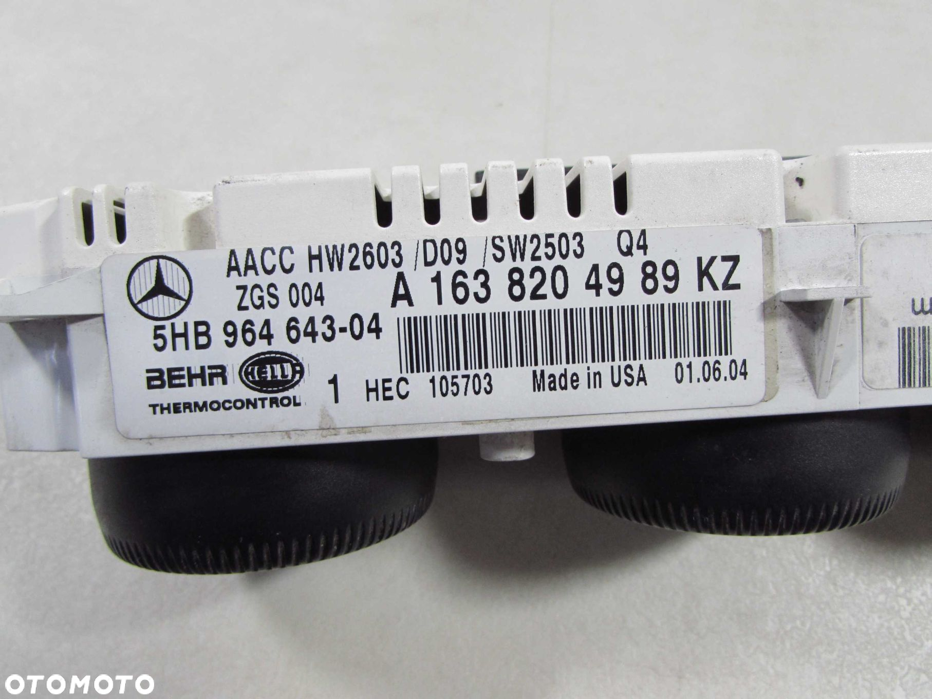 MERCEDES ML W163 LIFT PANEL STEROWANIA NAWIEWU KLIMATYZACJI 1638204989 - 5