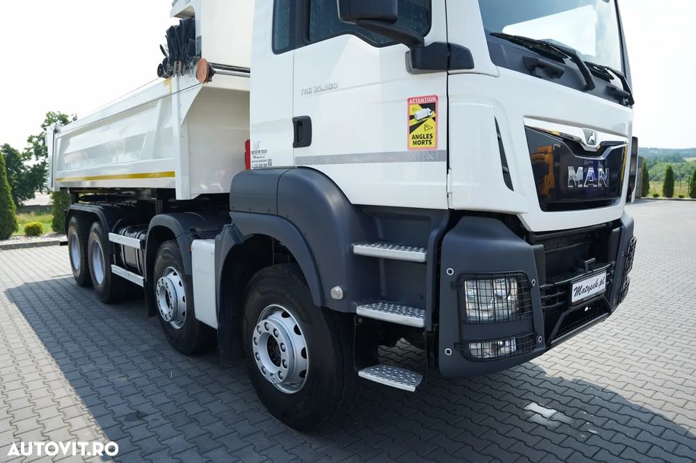 MAN TGS 35.500 / 8X4 / BASCULATOR CU 2 LATE / HIDROCLAPĂ / HIDROCLAPĂ BORDMATIC / PERDĂ ELECTRICĂ / AUTOMATĂ / EURO 6 - 15