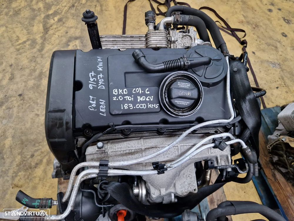 Motor usado BKD SEAT LEON 1P TDI 140CV COLAÇA C AUDI A3 GOLF TOURAN OCTAVIA EOS - 1