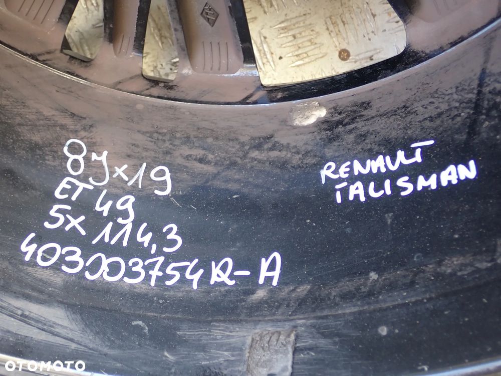 FELGI ALUMINIOWE RENAULT  8JX19  ET 49  5X114,3  403003754R-A - 11