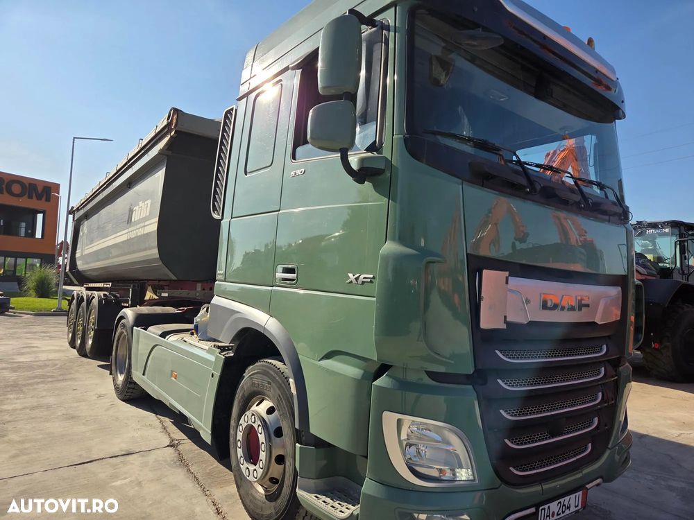 DAF XF530, 2018, 601.155km, KIT BASCULARE, AUTOMATA+INTARDER 6 trepte, FRIGIDER, XENON, Fuste laterale, Jante Aluminiu, Anv 315/80R22,5 80% OK, Goarne, girofaruri, rulat doar in GERMANIA, leasing 3 ani-rata leasing 3400 lei, CIV, PROMOTIE 22900 EUR+tva - 1