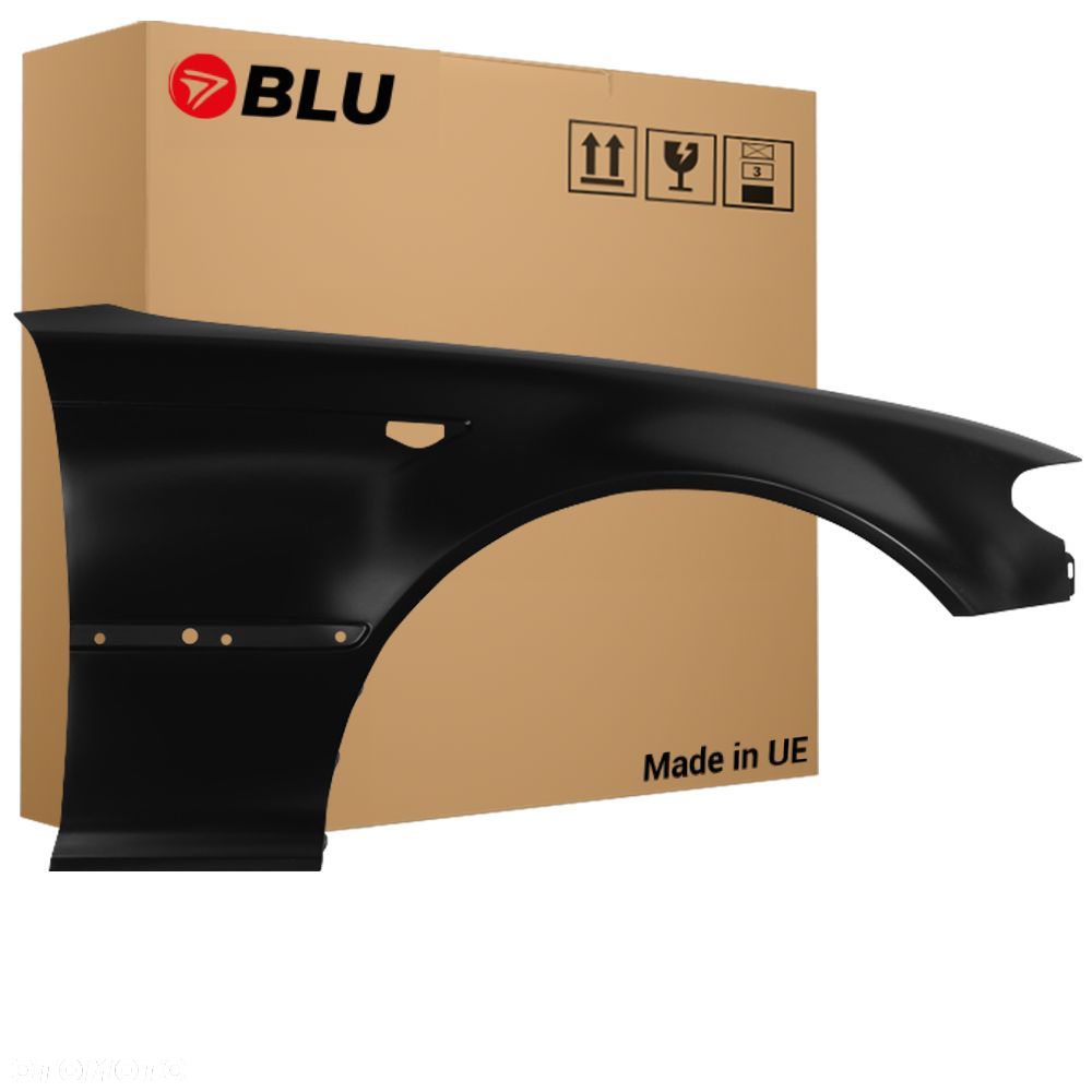 BLU Błotnik BMW 3 E46 Coupe Cabrio Lci Lift 668 Prawy Czarny 2003-2006 przód Schwartz II - 1