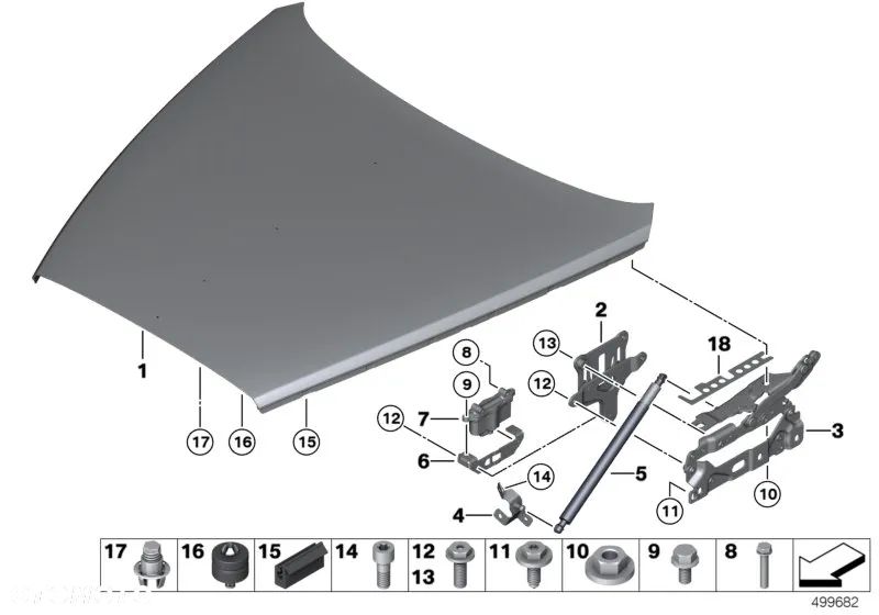 Odbojnik maski BMW OEM(51238247699) - 1