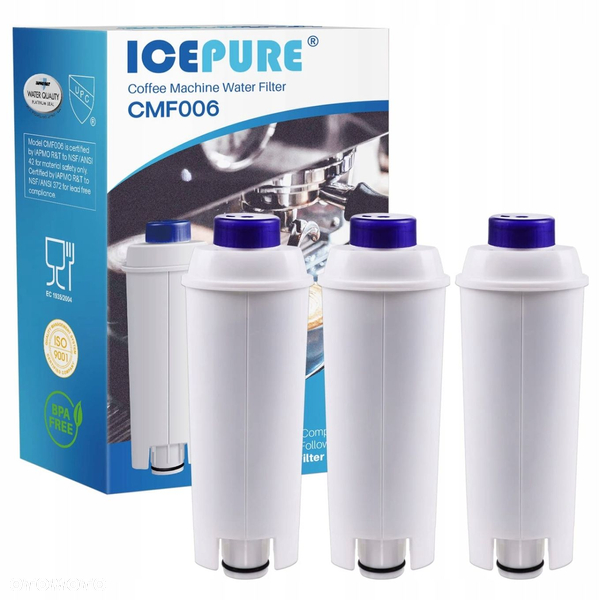ICEPURE Filtr do wody kompatybilny z DeLonghi  3szt  CMF006