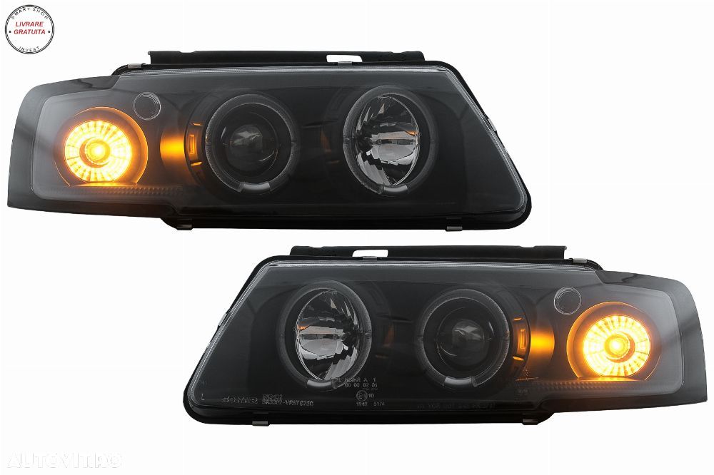 Faruri Angel Eyes VW Passat B5 3B (11.1996-08.2000) Negru- livrare gratuita - 1