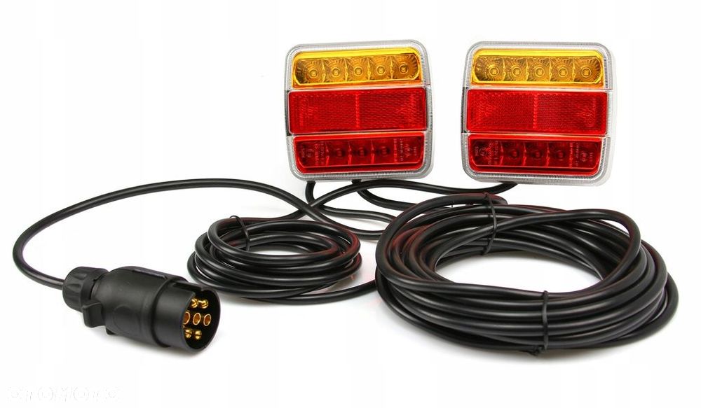 ZESTAW ŚWIATEŁ PRZYCZEPKI SAMOCHODOWEJ LED KOMPLET LAMP NA MAGNES 7 METRÓW - 5