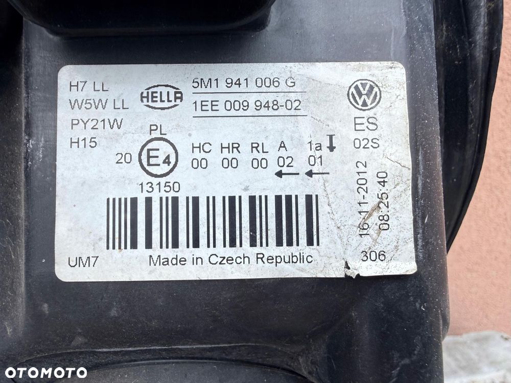 Lampa przednia VW GOLF 6 VI PLUS PRAWA EUROPA ORYGINALNA HELLA - 3
