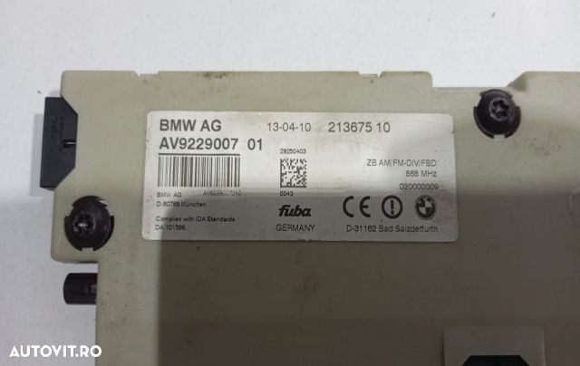 Amplificator antena AV9229007-01 BMW Seria 5 F10 [2009 - 2013] - 2