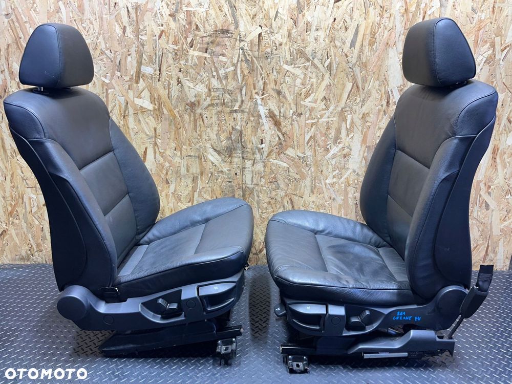 komplet fotele kanapa boczki tapicerka czarna skÓra europa bmw e61 gr - 13