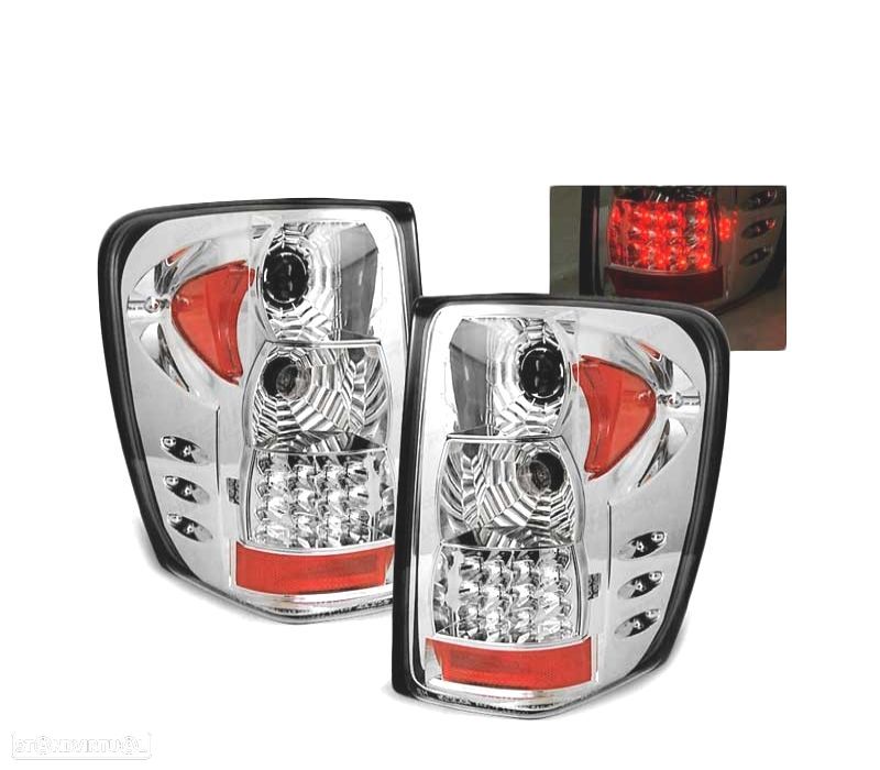 FAROLINS TRASEIROS LED JEEP GRAND CHEROKEE 99-05 CROMADO - 1