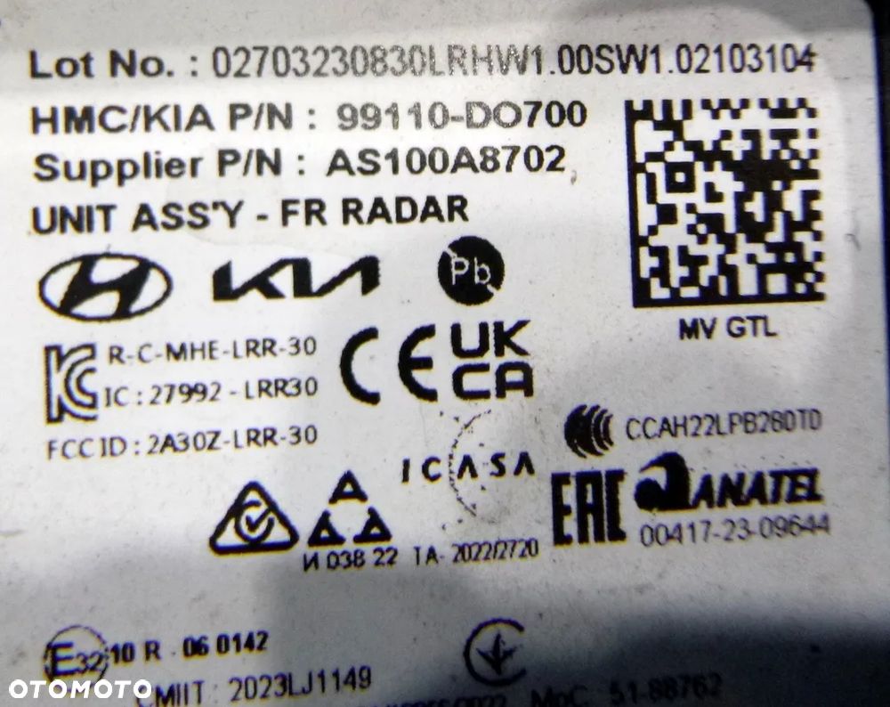 Kia EV9 Radar 99110-DO700 - 5