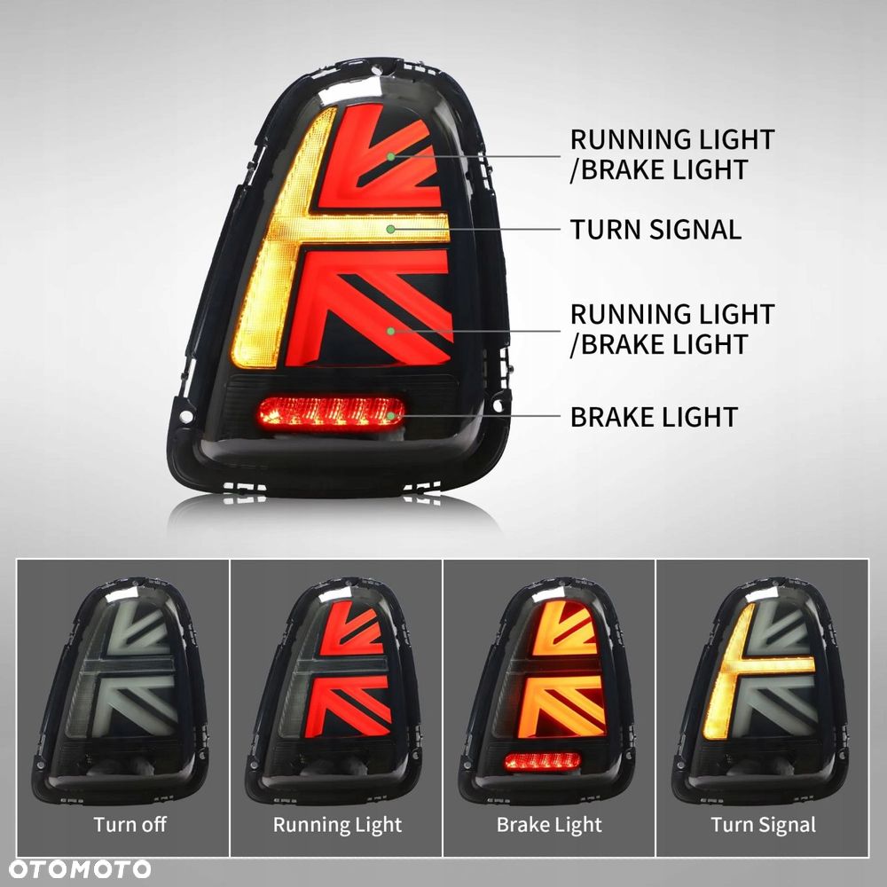 Lampy tyl kpl Vland Full Led Union Tuning Smoke Mini Cooper r56 r57 r58 r59 - 8