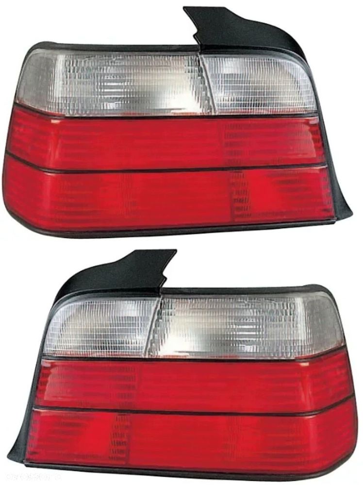 Lampy tyl ne kpl Tuning Red White Biało Czerwone Bmw 3 e36 Sedan Limuzyna - 1