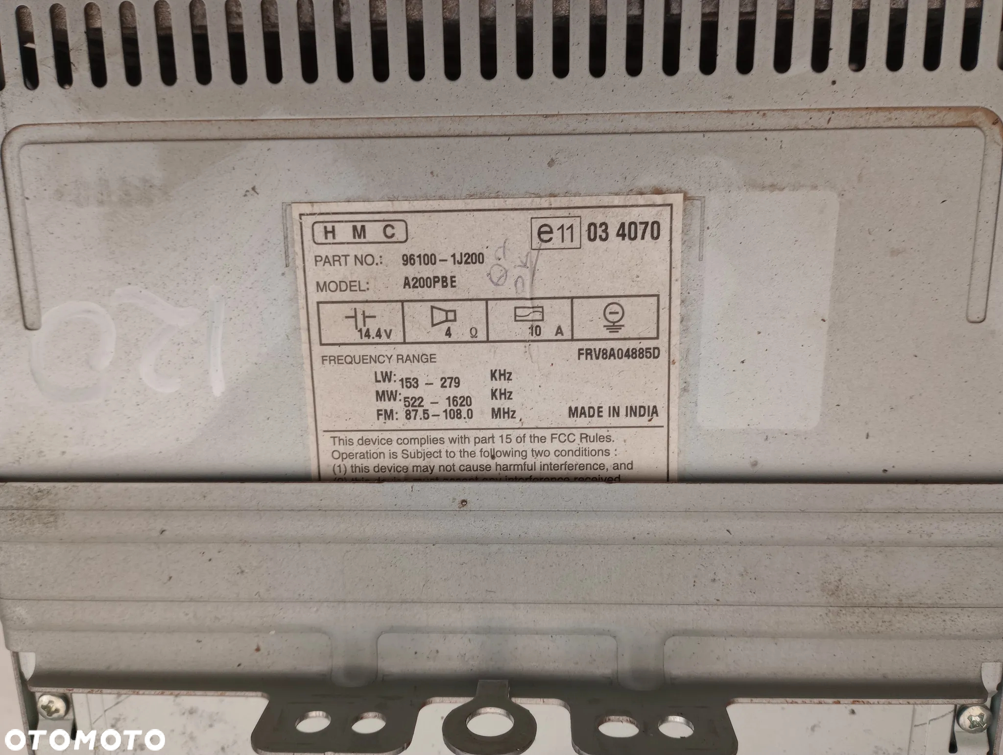 Hyundai I20 Radio CD Fabryczne 96100-1J200 - 3