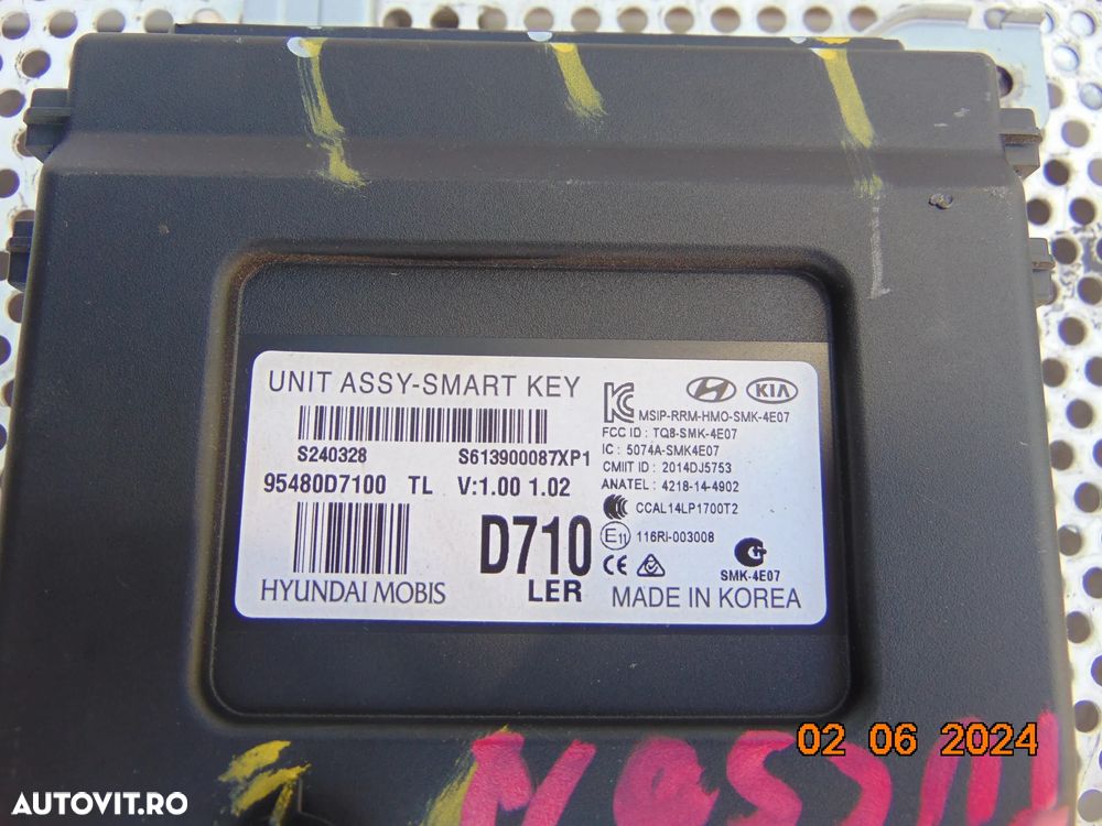 Modul assy Hyundai Tucson 2015-2020 smart key keyless go cod d7100 - 1
