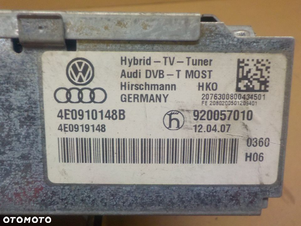 AUDI Q7 3.0 TDI MODUŁ TUNER TV DVB-T 4E0910148B - 3