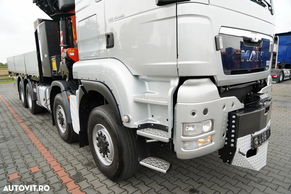 MAN TGS 41.480 / 8X6 / CUTIE + HDS PALFINGER PK 92002-SH F + FLY JIB 170 E / REACH 34 M / ÎNCĂRCARE MAX. 26.000 KG / RADIOCOMANDĂ / 5 SUPORTURI / 7 FUNCȚII / FULL SERVICE MAN / FULLINGER - 12