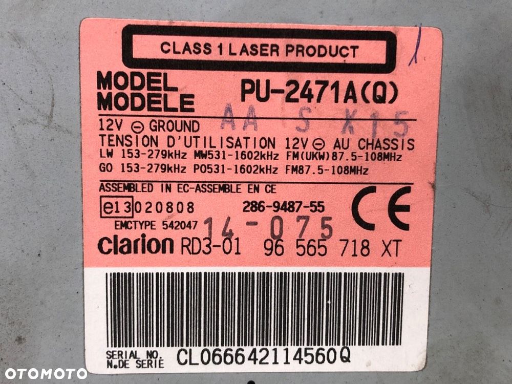 RADIO  CITROEN C3 I (FC_, FN_) 2002 - 2022 1.4 HDi 50 kW [68 KM] olej napędowy 2002 - 2022 - 4