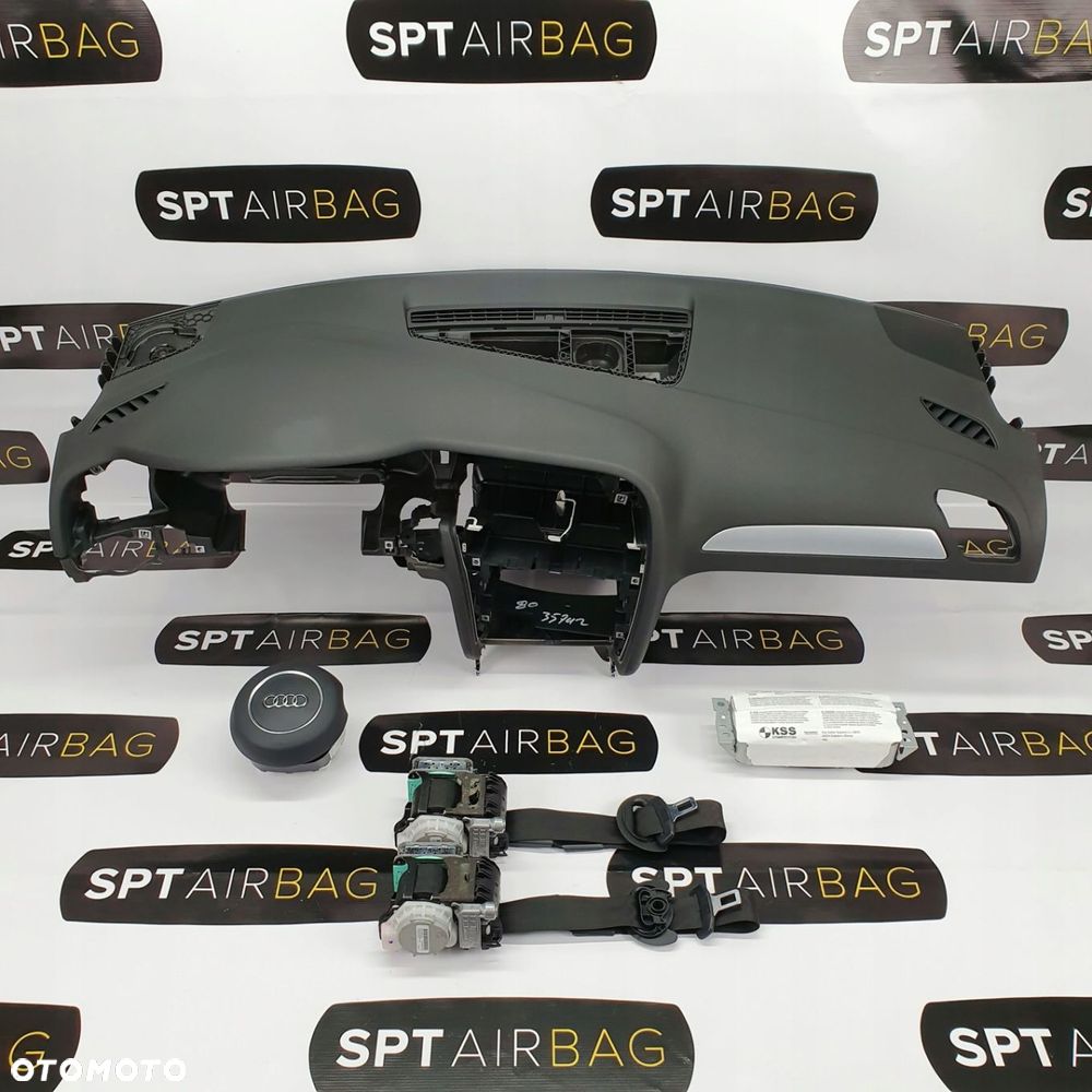AUDI A4 B8 DESKA ROZDZIELCZA KONSOLA KOKPIT PULPIT PODUSZKI AIRBAG AIR BAG PASY KIT SET - 1