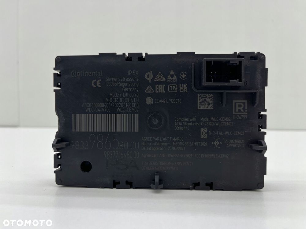 PEUGEOT 308 III ŁADOWARKA INDUKCYJNA 983398658000 - 1