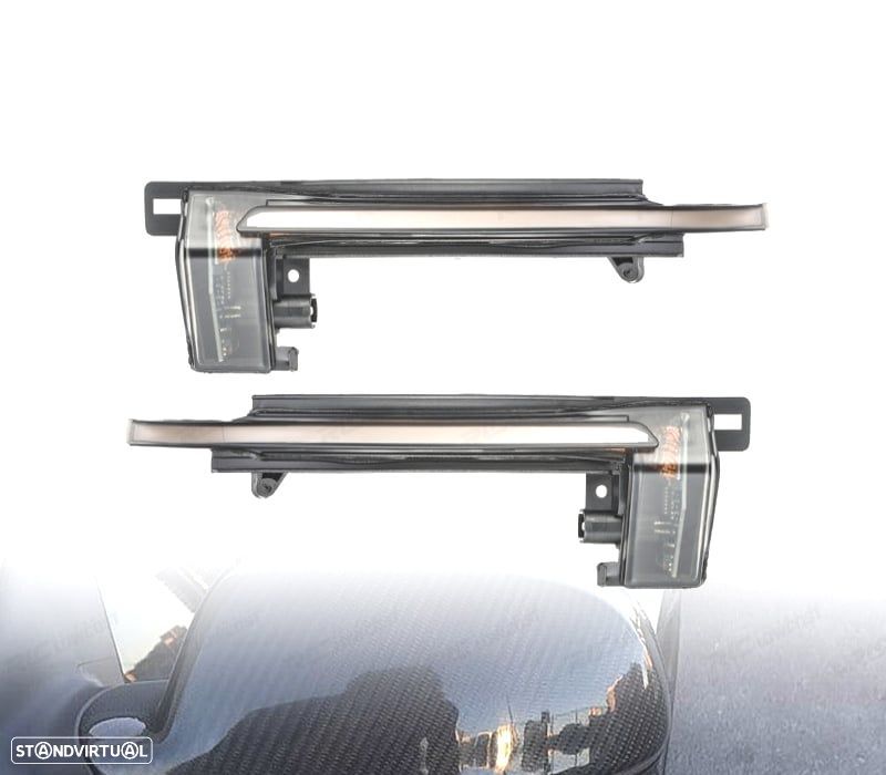 PISCAS LED DINAMICO DE ESPELHO PARA AUDI A3 A4 A5 A6 Q3 ESCURECIDOS FUMADO - 2