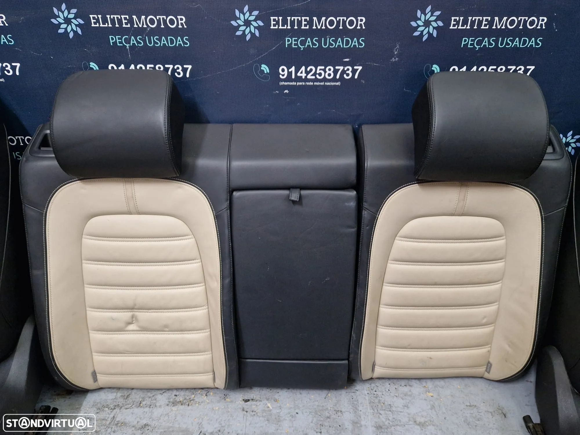 Jogo de bancos usados VW PASSAT CC Highline pele beje preto - 5