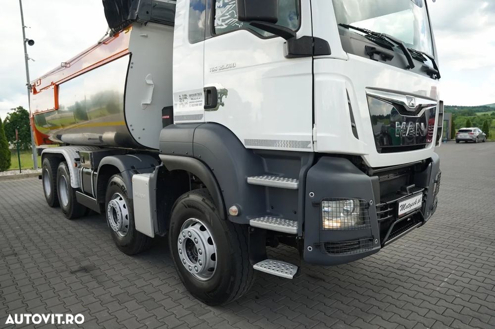 MAN TGS 35.500 / 8x4 / BASCULĂ SPATE MEILLER / IZOLATĂ / PENTRU ASFALT / HYDROCLASP / NAVI / 2021 - 13