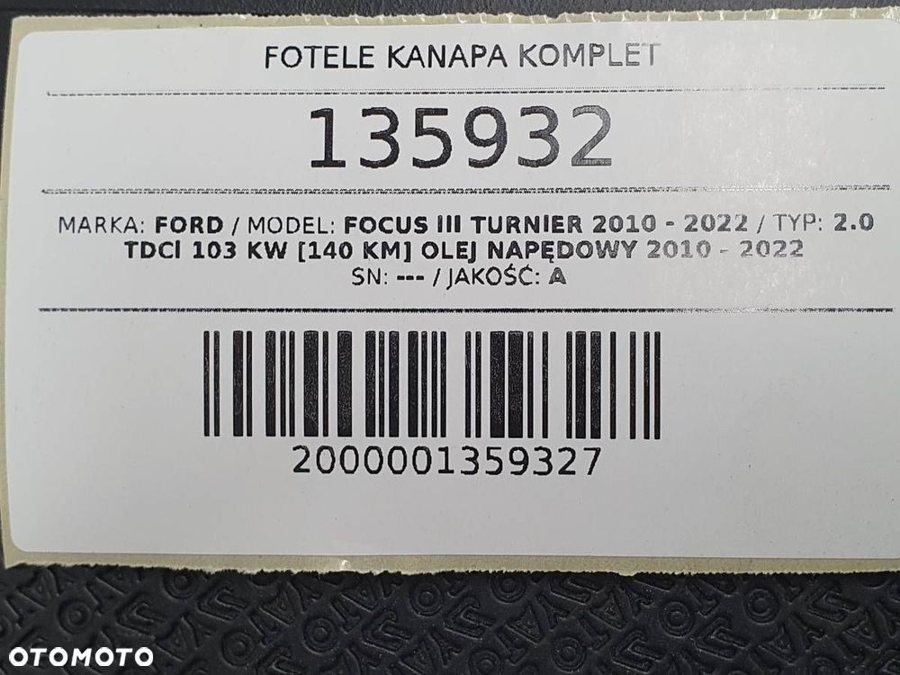 FOTELE KANAPA KOMPLET FORD FOCUS MK3 III EUROPA - 11