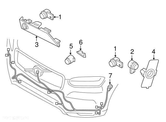 VOLVO XC60 II wiazka instalacja przedniego zderzaka kpl OE 32287398 - 1