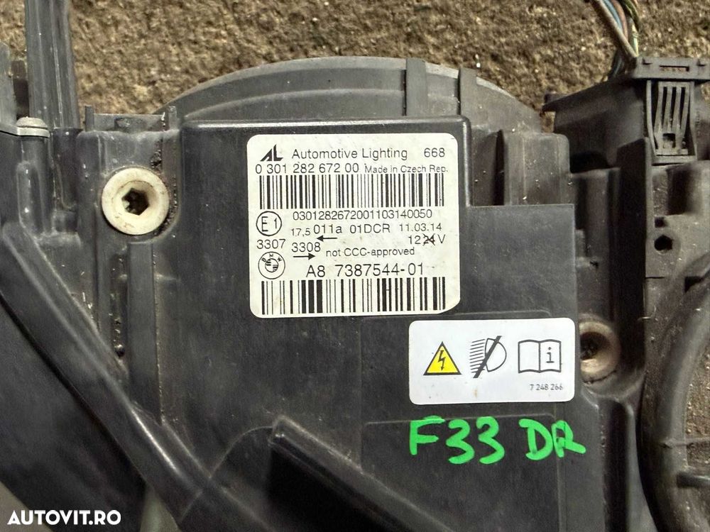 Far stanga dreapta complet bixenon BMW seria 4 F32 F33 F36 cod 7387544 7387543 - 8