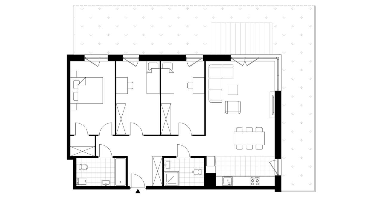 4-pokojowe mieszkanie 90m2 + ogródek Bezpośrednio - Pełny obrazek: 3/23