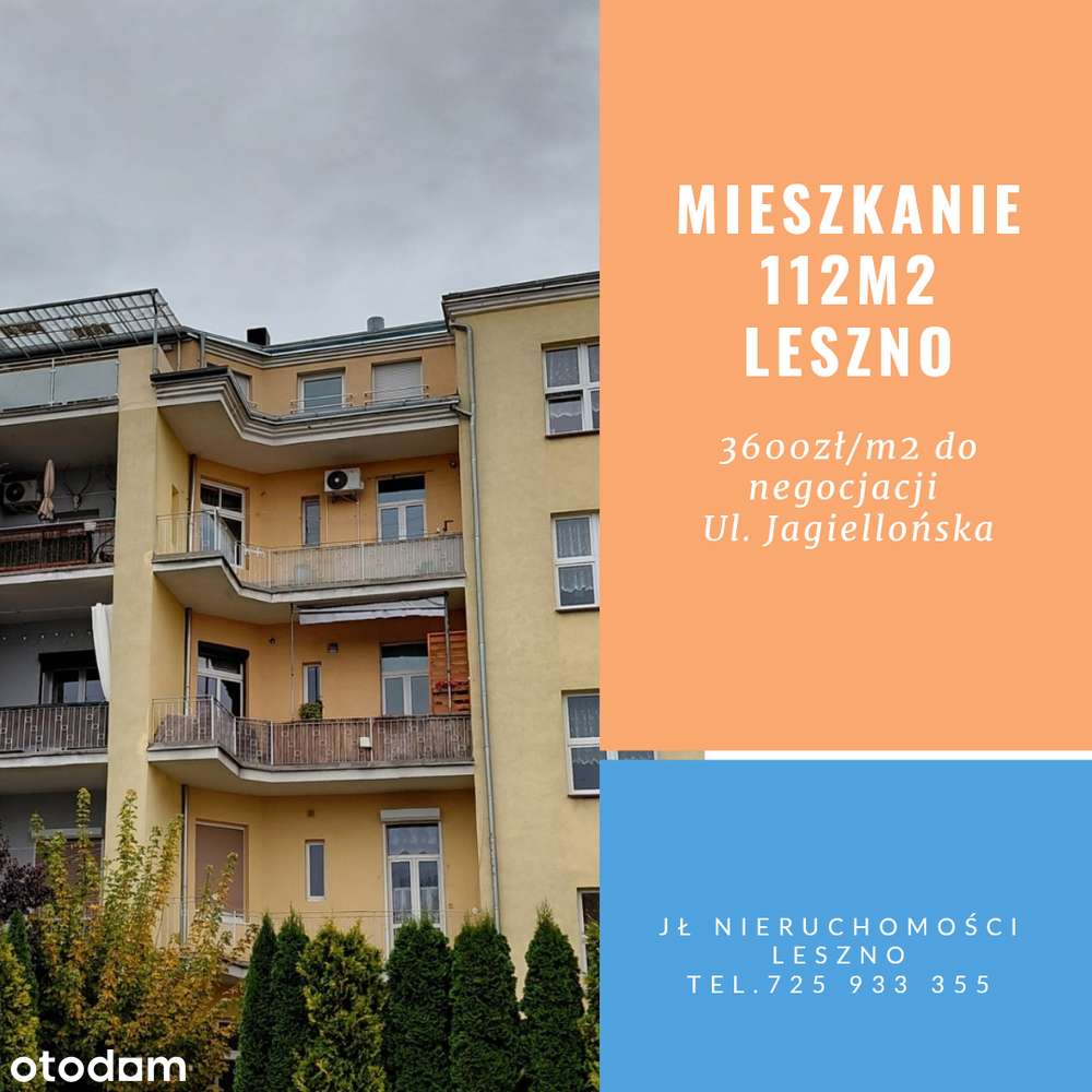 Duże mieszkanie Leszno centrum 2 balkony Prochownia /Jagiellońska