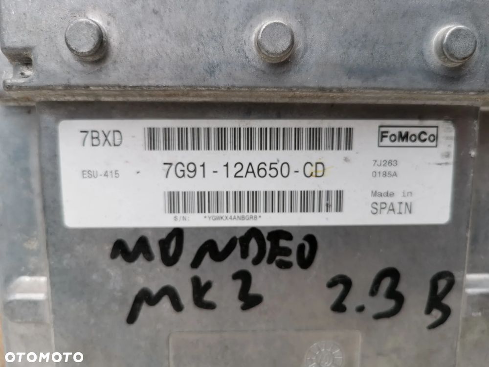 Ford Mondeo MK4 2.3 16V Komputer Sterownik SIlnika 7G91-12A650-CD - 2