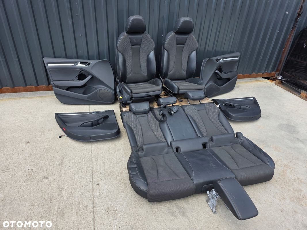 FOTEL FOTELE KOMPLET AUDI A3 8V SPORTBACK 5-DRZWI SKÓRA+MATERIAŁ S LINE ! - 15
