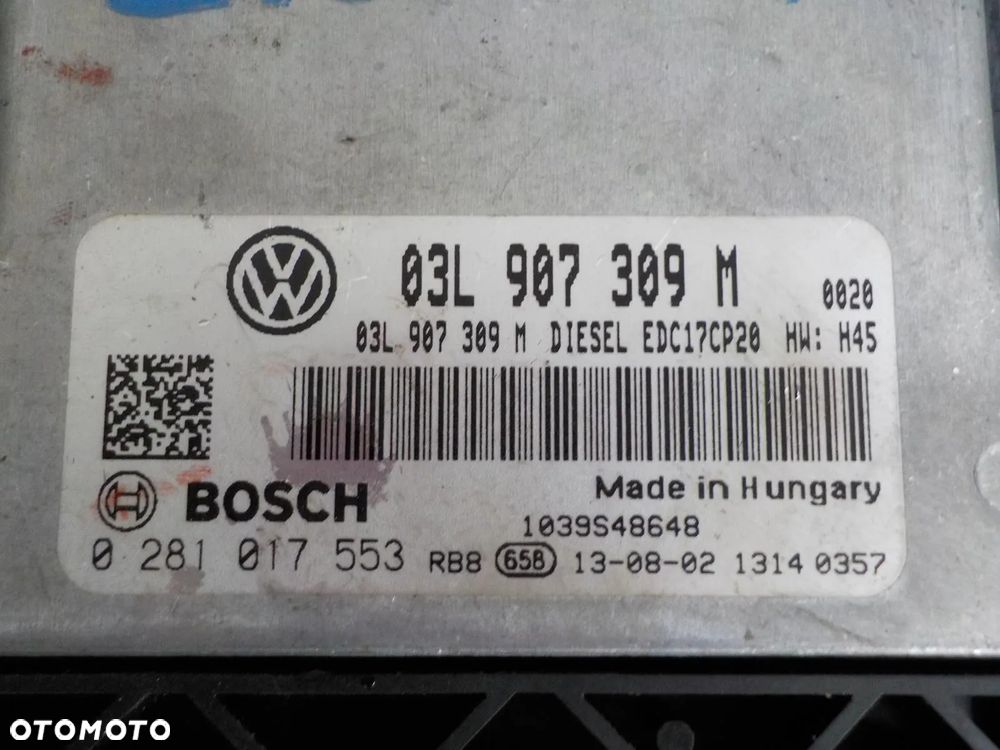 VW T5 2.0 TDI KOMPUTER STEROWNIK 03L907309M - 3